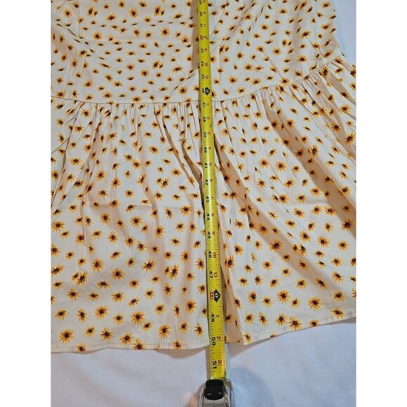 Weworewhat Smocked Midi Ditsy Dasies Ivory dress size XL New - Picture 13 of 15